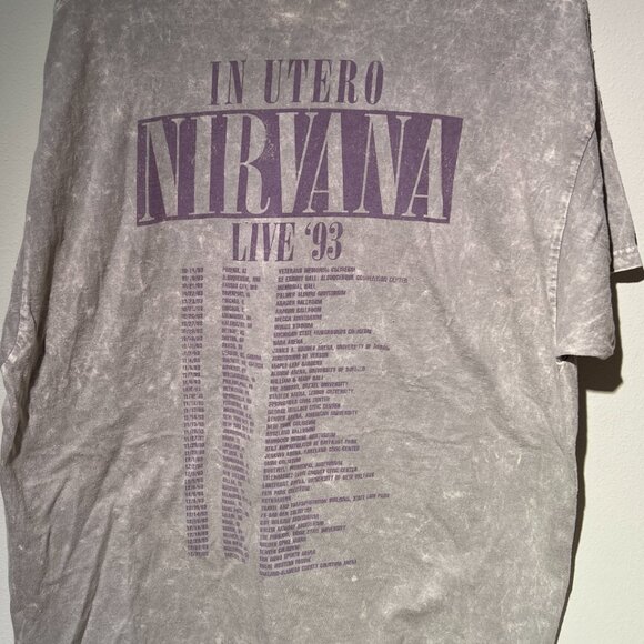 NWOT Nirvana In Utero Live 1993 Tour Graphic Tee T-Shirt Sz XL - Picture 2 of 3